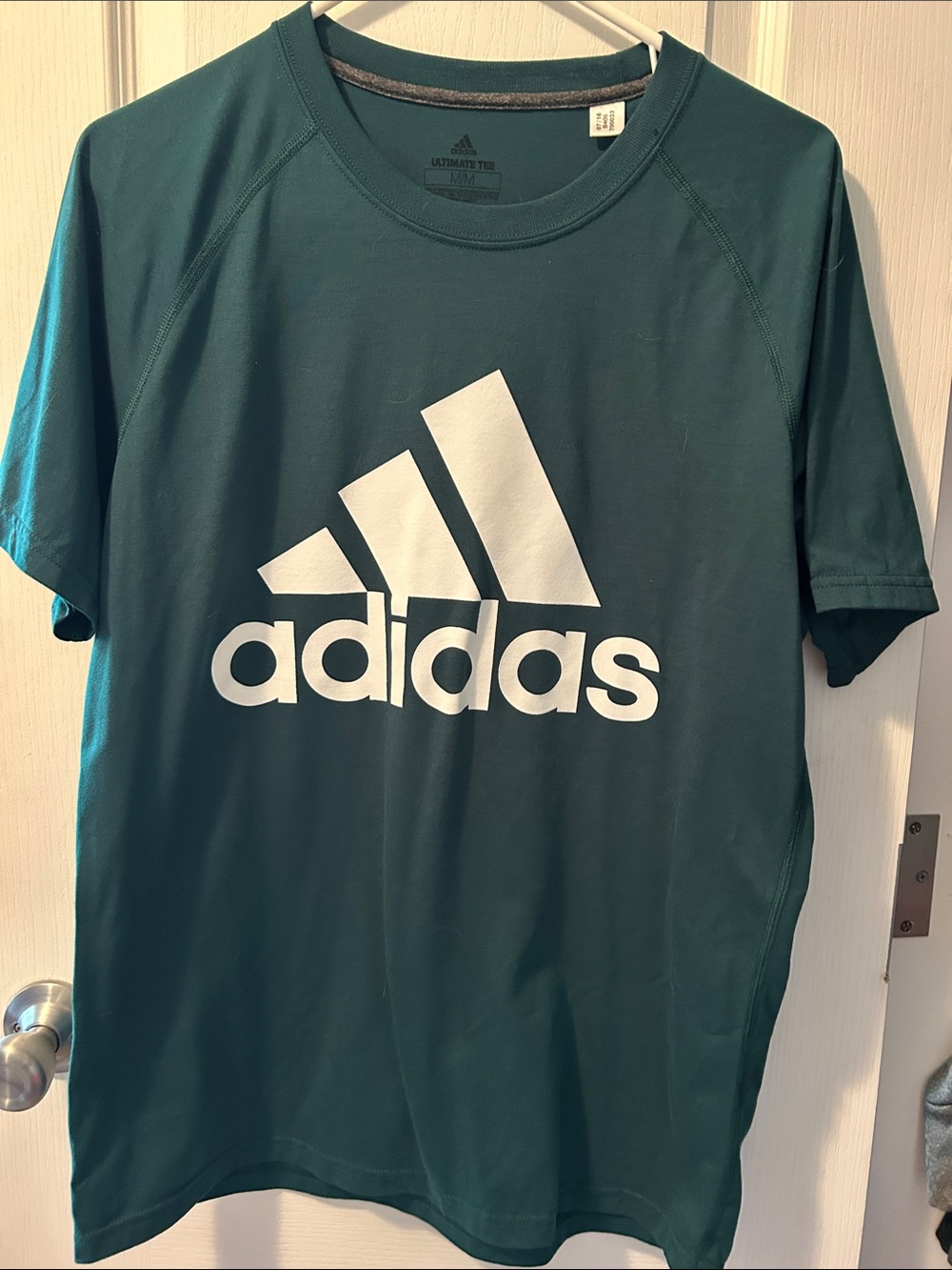 adidas Men's Dark Teal Short Sleeve Logo Tee